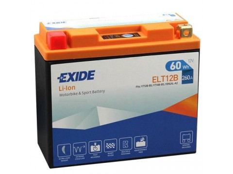 Exide ELT12B 12V 60Wh Lithium Motorcycle Battery