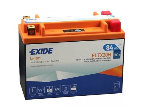 Exide ELTX20H 12V 84Wh Lithium Motorcycle Battery