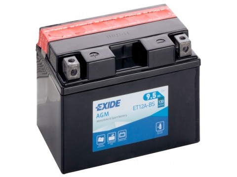 Exide ET12A-BS 12v 9.5 AGM Motorcycle Battery Exide Motorcycle