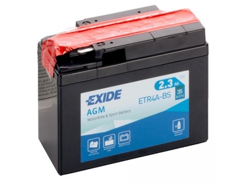 Exide ETR4A-BS 12v 2.3Ah AGM Motorcycle Battery Exide Motorcycle