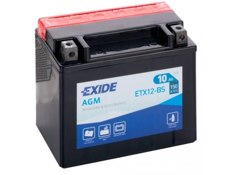 Exide ETX12-BS 12v 10Ah AGM Motorcycle Battery Exide Motorcycle