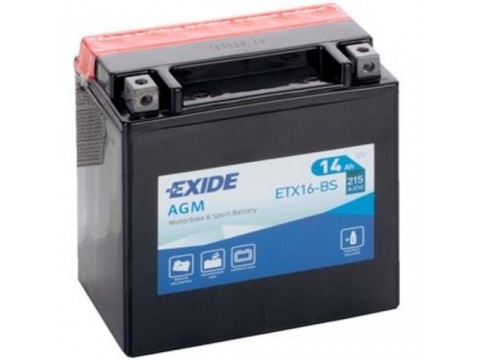 Exide ETX16-BS 12 14Ah AGM Motorcycle Battery (ETX16-BS) Exide Motorcycle Exide ETX16-BS 12 14Ah AGM Motorcycle Battery (ETX16-BS) Exide Motorcycle