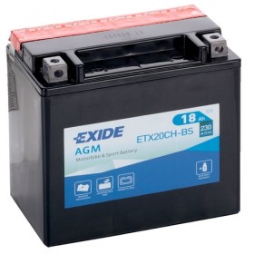 Exide ETX20CH-BS 12v 18Ah AGM Motorcycle Battery Exide Motorcycle