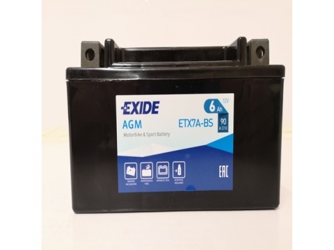 Exide ETX7A-BS 12v 6Ah AGM Motorcycle Battery Exide Motorcycle (ETX7A-BS)