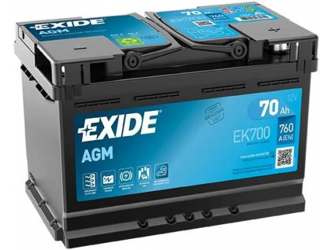 EXIDE EK700 STOP START 096AGM 12V 70AH EK720 CAR BATTERY
