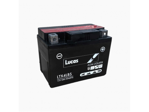 Lucas LYTX4L-BS 12v 3Ah AGM Motorcycle Battery Lucas Motorcycle 