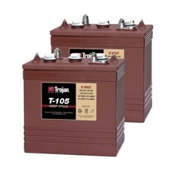  Trojan T-105 6v 225Ah Deep Cycle Batteries X 2 (T105) Trojan Leisure