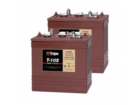  Trojan T105LPT x 2 6v 225Ah Deep Cycle Batteries  T105