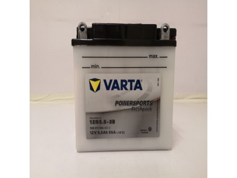 Varta 12N5.5-3B Funstart Wet Motorcycle Battery (506 011 004) (12N5.53B) 12V 6Ah Varta Funstart Wet
