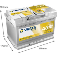 VARTA A7 START STOP E39 096AGM 570901076 CAR BATTERY 