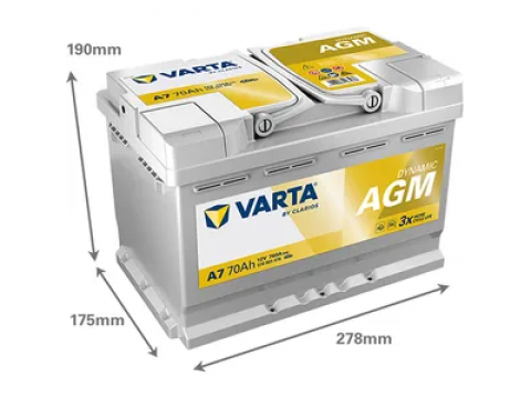 VARTA A7 START STOP E39 096AGM 570901076 CAR BATTERY 
