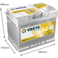 Varta D52 Start-Stop 027AGM Car Battery 560901068 A8 