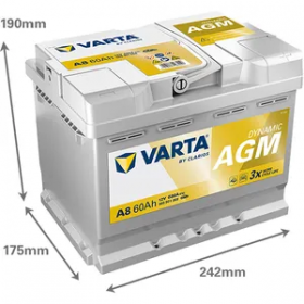 Varta D52 Start-Stop 027AGM Car Battery 560901068 A8 