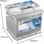 Varta C30 Silver 012 Dynamic 554400053 Car 079 Battery 