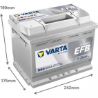 Varta D53 Start-Stop N60 Car 027EFB Battery 560500056 