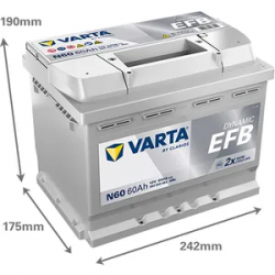Varta D53 Start-Stop N60 Car 027EFB Battery 560500056 
