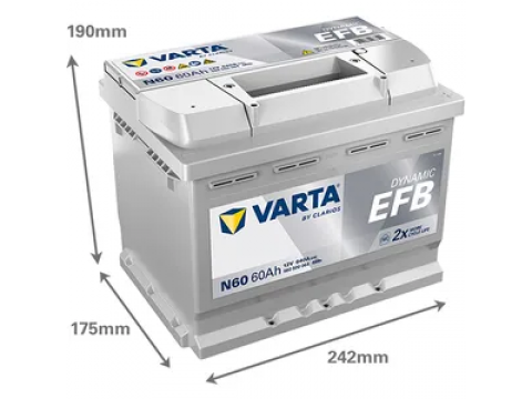 Varta D53 Start-Stop N60 Car 027EFB Battery 560500056 