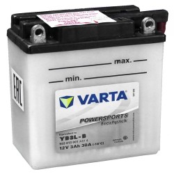 Varta YB3L-B Funstart Wet Motorcycle Battery (503 013 001) (YB3LB) 12V 3Ah Varta Funstart Wet