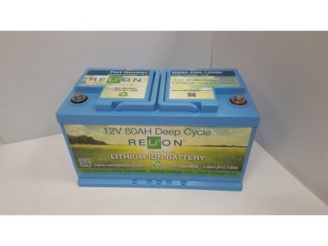 Relion Lithium RB80DP 12v 80Ah Lithium Battery
