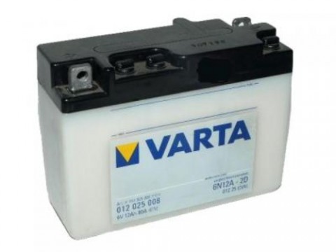 Varta 6N12A-2D Funstart Freshpack Motorcycle Battery (012 025 008) (6N12A2D) 12V 12Ah Varta Funstart 6 Volt