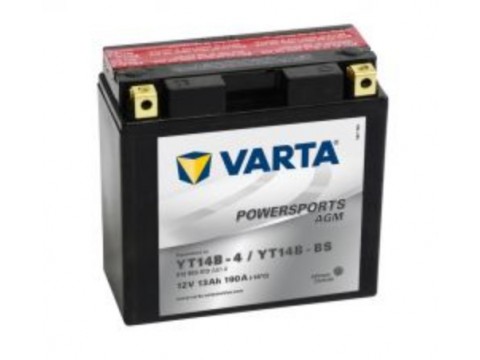 Varta YT14B-BS Funstart AGM Motorcycle Battery (512 903 013) (YT14BBS) (YT14B-4) 12V 12Ah Varta Funstart AGM Varta YT14B-BS Funstart AGM Motorcycle Battery (512 903 013) (YT14BBS) (YT14B-4) 12V 12Ah Varta Funstart AGM