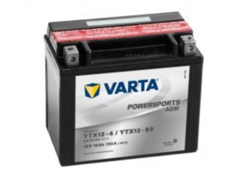 Varta YTX12-BS Funstart AGM Motorcycle Battery (510 012 009) (YTX12BS) 12V 10Ah Varta Funstart AGM