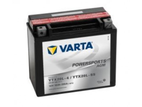 Varta YTX20L-BS Funstart AGM Motorcycle Battery (518 901 026) (YTX20LBS) 12V 18Ah Varta Funstart AGM