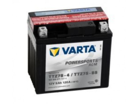 Varta TTZ7S-BS Funstart AGM Motorcycle Battery (507 902 011) (YTZ7SBS) 12V 5Ah Varta Funstart AGM