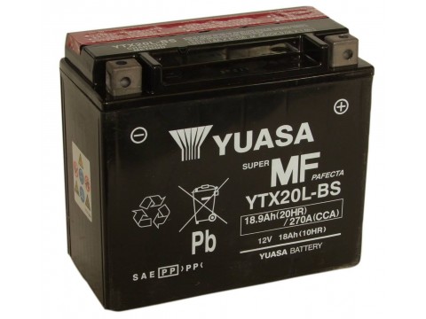 Yuasa YTX20L-BS 12v 18.9AQh AGM Motorcycle Battery 