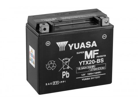 Yuasa YTX20-BS 12V 18.9Ah AGM Motorcycle Battery 